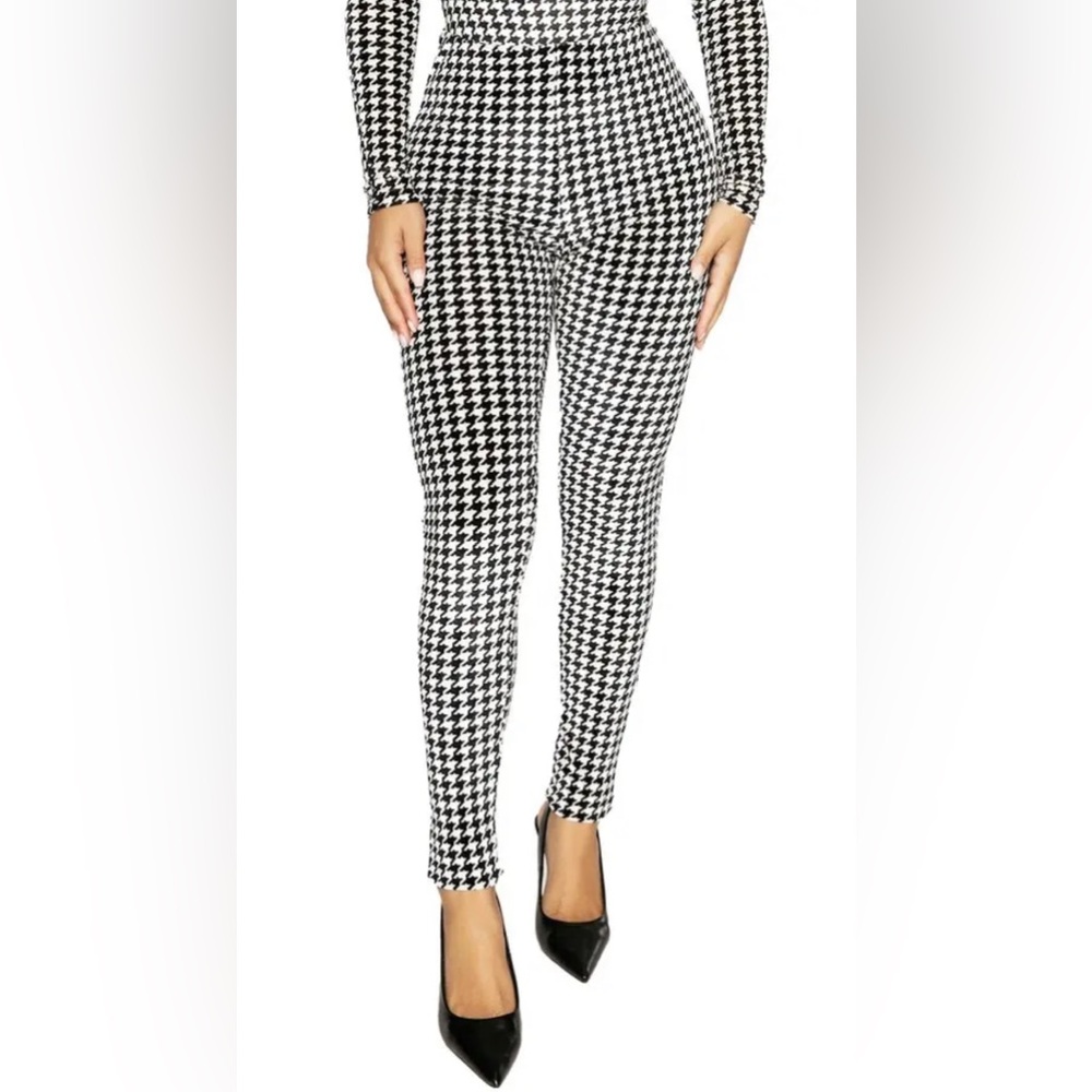 NWOT Naked Wardrobe Houndstooth High Waist Leggings Size XS